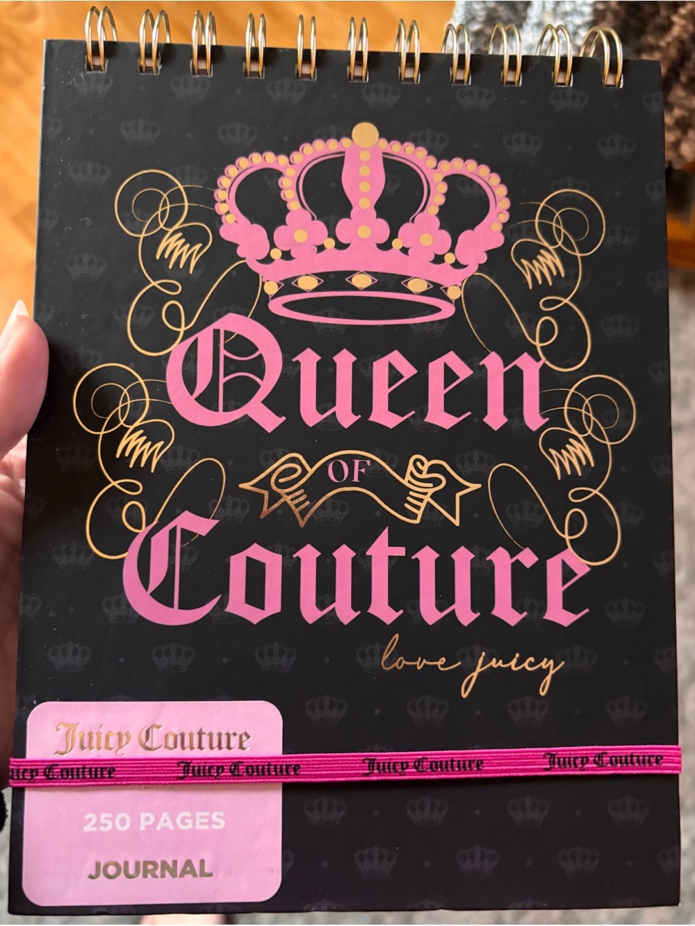 New with strap Juicy Couture Black, Pink & Gold Queen of Couture Journal